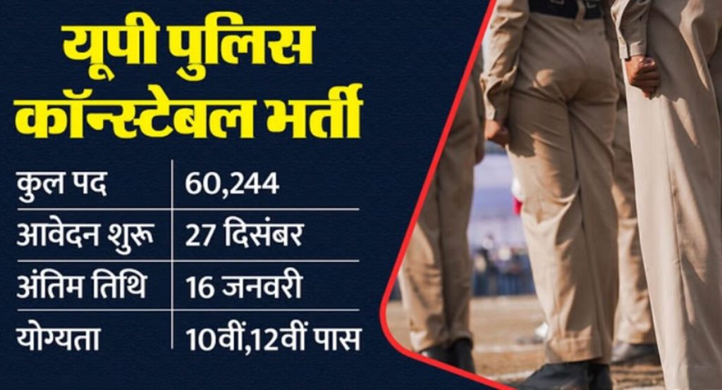 UP Police Constable: UP Police में 60000+ कांस्टेबल पदों के लिए आवेदन का आज आखिरी मौका, अभी अप्लाई करें