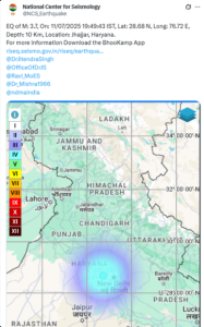 Earthquake in Haryana